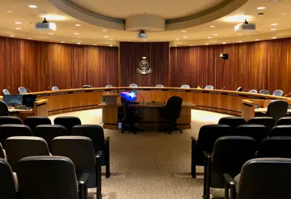 Council Chambers empty 