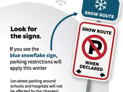Snow Flake Snow route Sign graphic