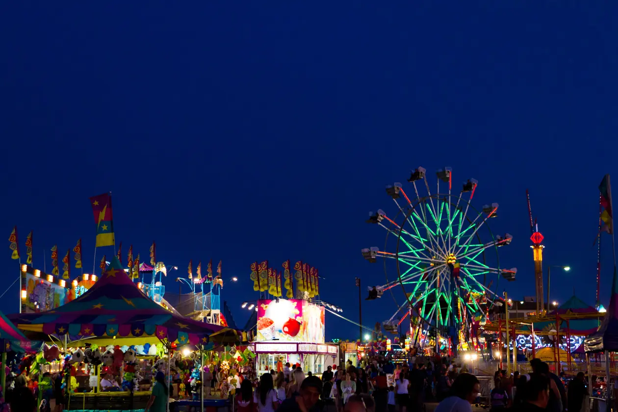 Whoop up days Fair Grounds at night