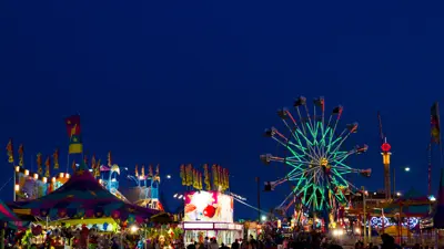 Whoop up days Fair Grounds at night