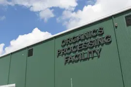 Organics Processing Facility Sign on Building