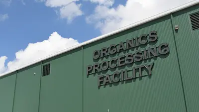 Organics Processing Facility Sign on Building