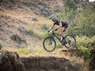 Firefighter-paramedic Patrick Berry mountain biking