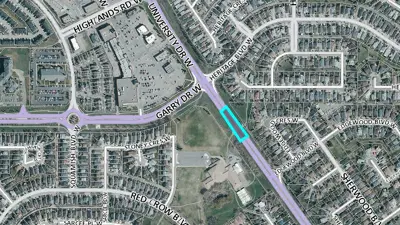 University Dr Patching route July 18 2024 map