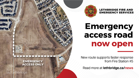 Emergency access road now open