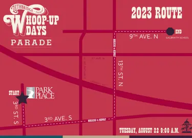 Whoop Up Days Parade Map 2023