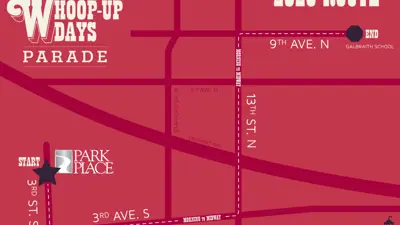 Whoop Up Days Parade Map 2023