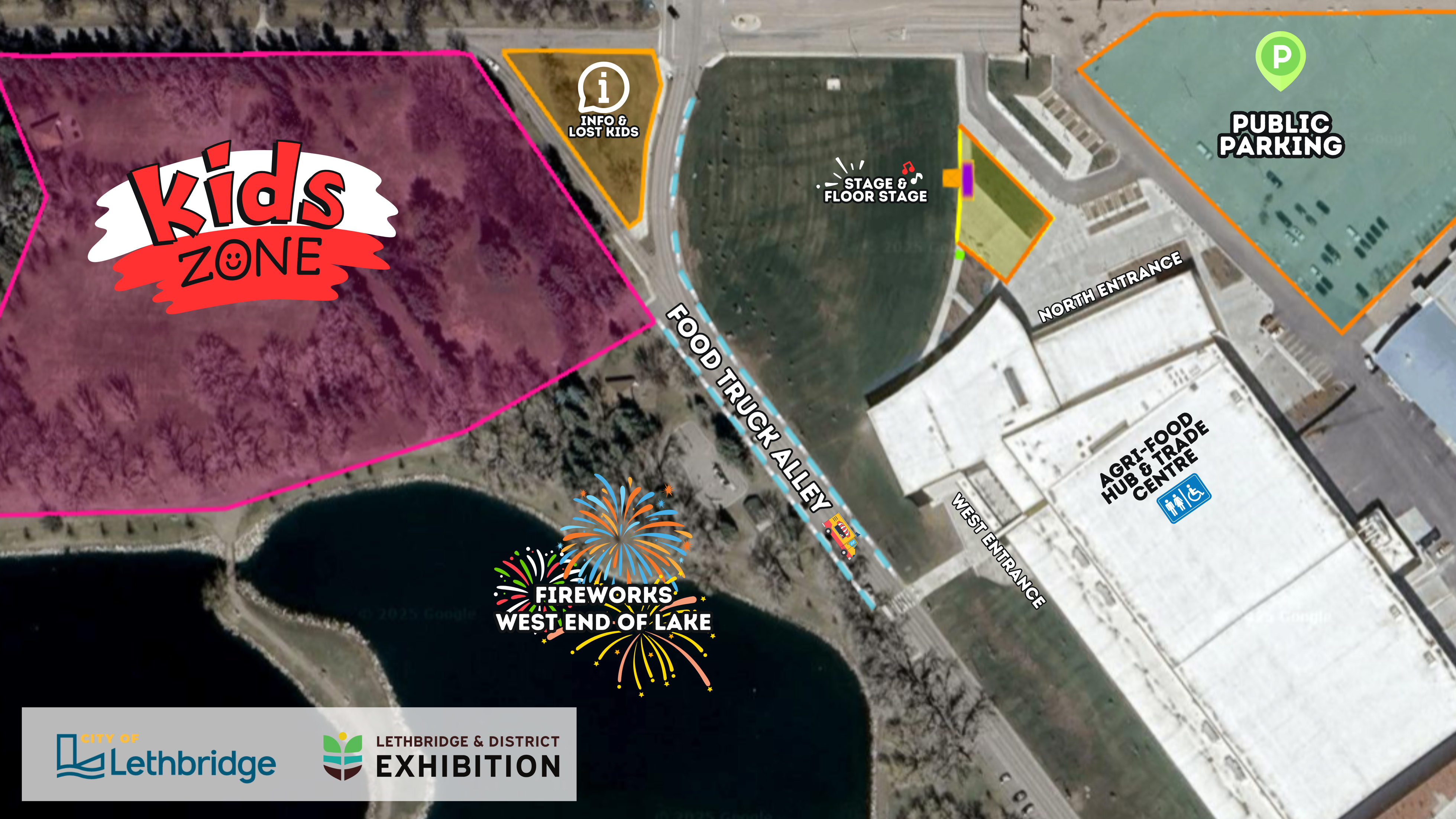 Map showing new Canada Day layout