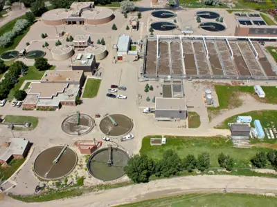 Water Treatment Plant aerial view