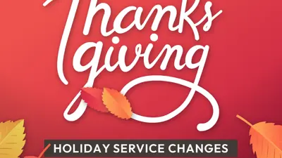 Thanksgiving Newscentre Holiday Service Change