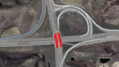 Scenic overpass lanes highlighted