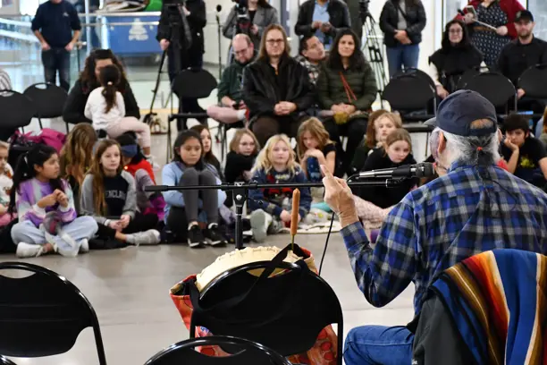 Blackfoot Winter Solstice guitar with kids