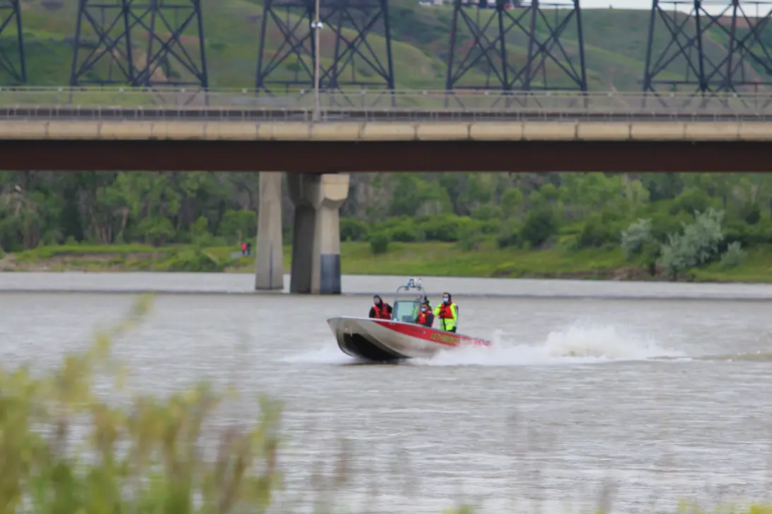 River safety rescue boat on water