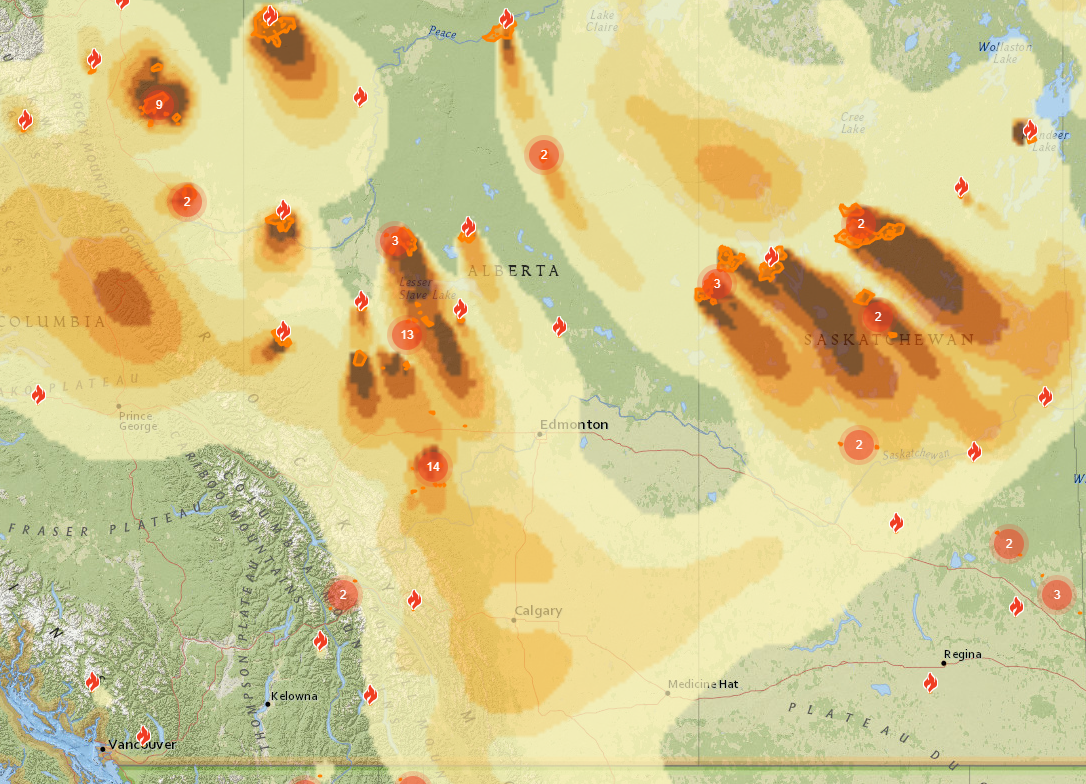 Image of Wildfire smoke and air quality health index