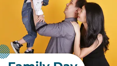 Family Day Service Change couple holding up young child