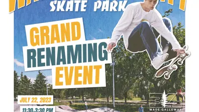 Wade Galloway Skate Park Grand Renaming Social Poster
