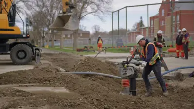 Road Construction Equipment Crew
