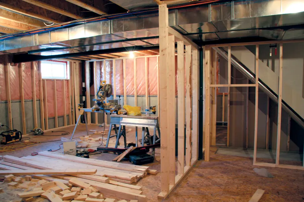 residential house basement framing 