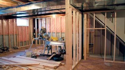 residential house basement framing