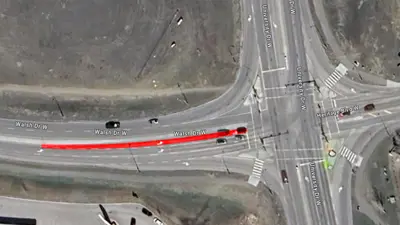 Walsh Dr lane closure map