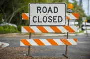 Road Closure Barrier sign