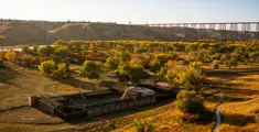 Indian Battle Park River Bottom Train Bridge Coulee Landsdcape