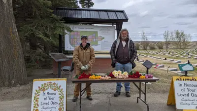 Mothers Day Flowers at cemetery