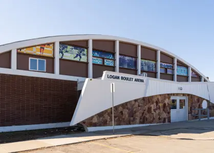 Logan Boulet Arena exterior interwoven legacies 