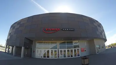 front of ENMAX Centre Outside
