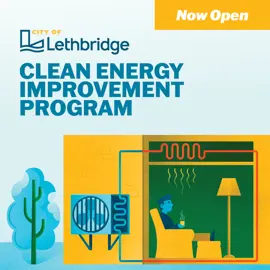 Clean energy improvement program "now open" poster