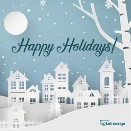 Happy Holidays winter cutout scene