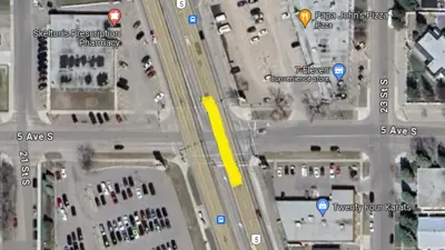 Mayor Magrath dr and 5 Ave road closure map