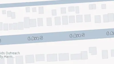6 Ave S map view road closure